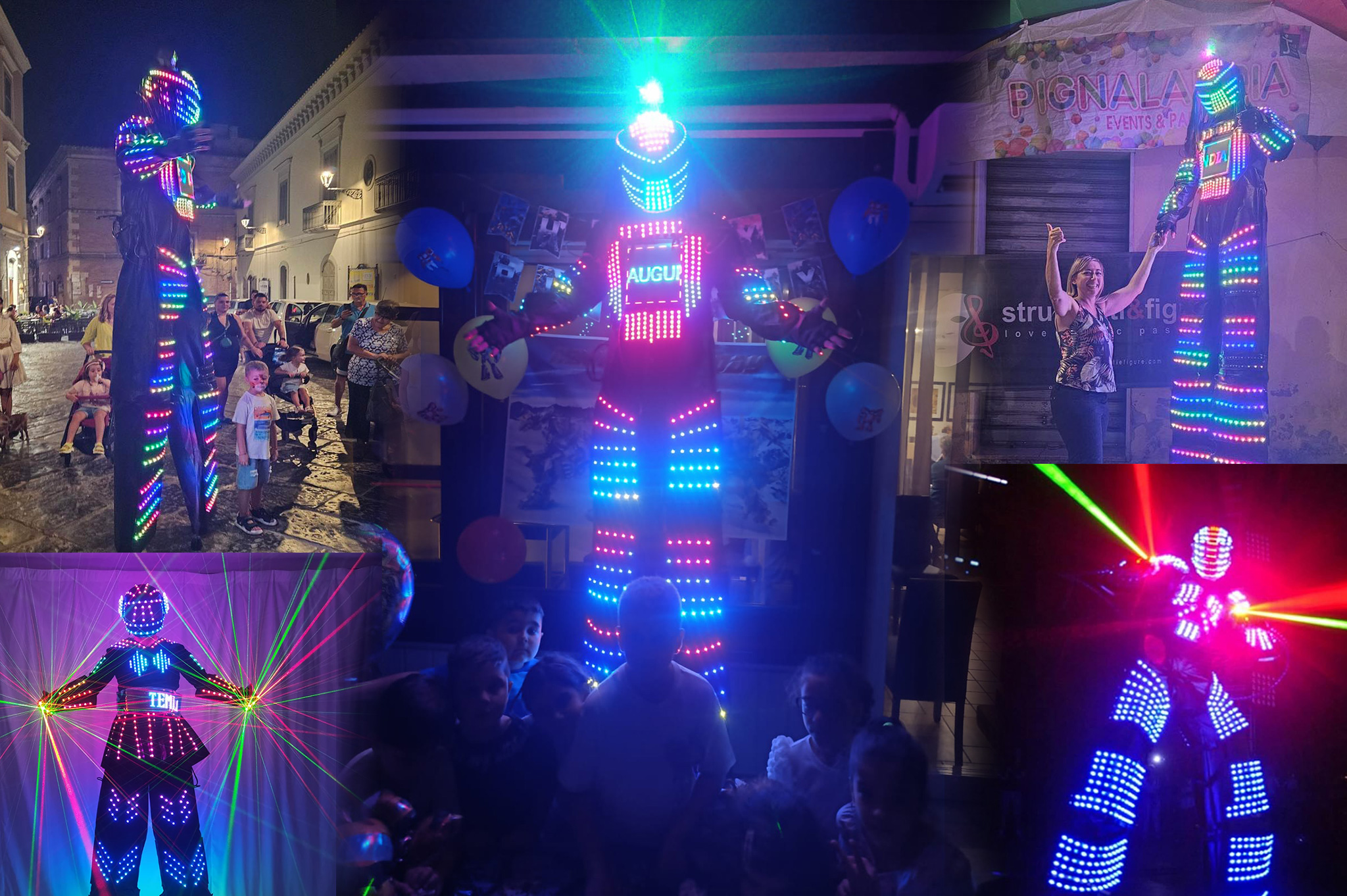 trampoliere-robot-luminoso-artistidistrada-puglia-open-circus-puglia-japigia-wedding