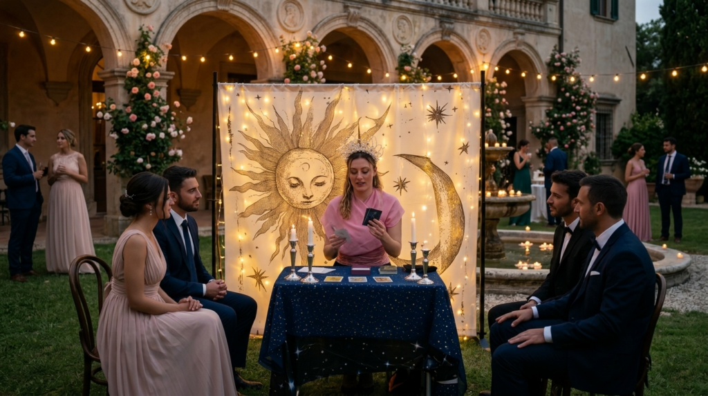 Artist Corner – Animazione Matrimonio Aperitivo in Puglia
Rendi unico e indimenticabile il momento dell’aperitivo del tuo matrimonio con gli Artist Corner di Artisti di Strada Puglia. Intrattenimento elegante, originale e non invadente per stupire i tuoi ospiti: magia, mentalismo, grafologia, cartomanzia, chiromanzia e numerologia. Soluzioni personalizzate per matrimoni moderni e raffinati in Puglia.
Servizi offerti:
Mago e Croupier Magic con giochi di prestigio e illusionismo.
Mentalismo one-to-one per un’esperienza unica e sorprendente.
Grafologa per analisi personalità attraverso la scrittura.
Cartomante e Chiromante per un tocco misterioso ed elegante.
Numerologa per scoprire i segreti nascosti nei numeri.
✨ Scopri i nostri Artist Corner per matrimoni in Puglia e regala ai tuoi ospiti un’animazione raffinata e memorabile durante l’aperitivo.