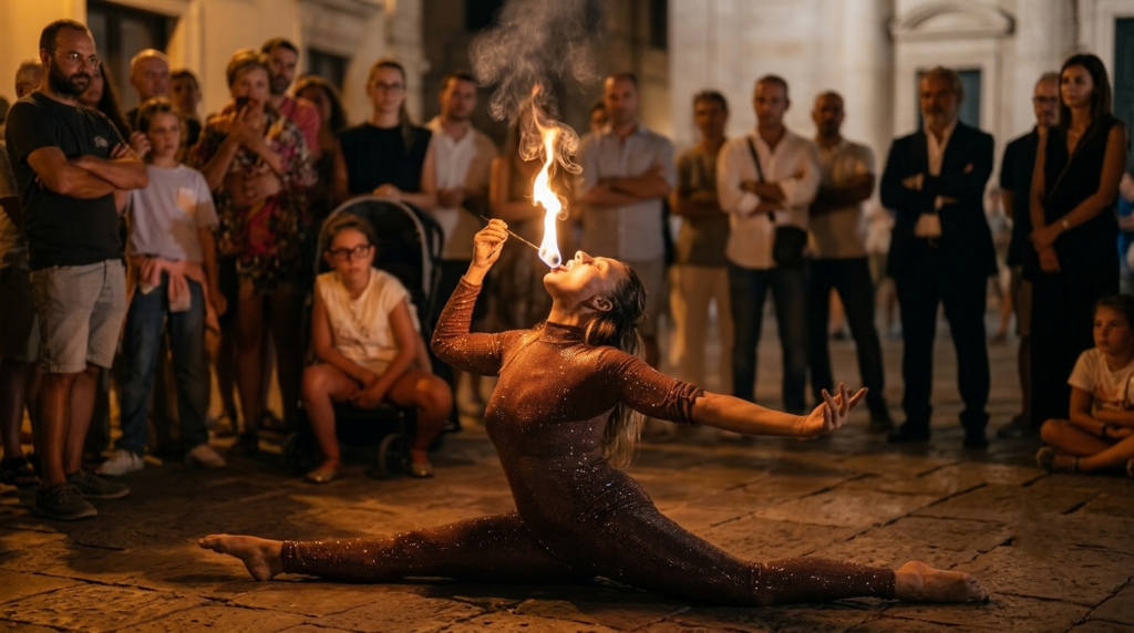 Kumari è un’artista salentina di danza con il fuoco. Spettacoli emozionanti per matrimoni ed eventi in Italia. Professionalità, eleganza e magia in ogni performance.